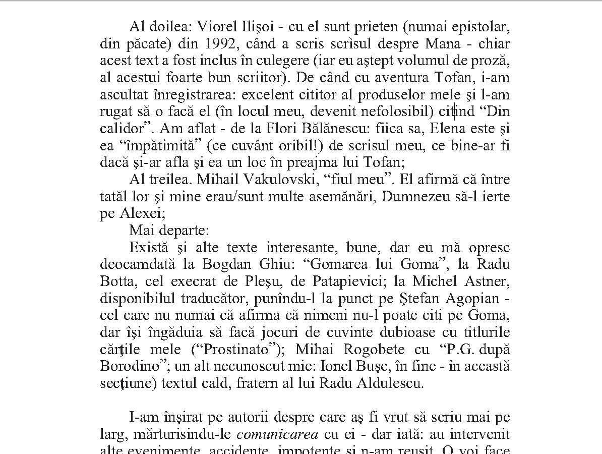 Fragment din Jurnalul lui Paul Goma